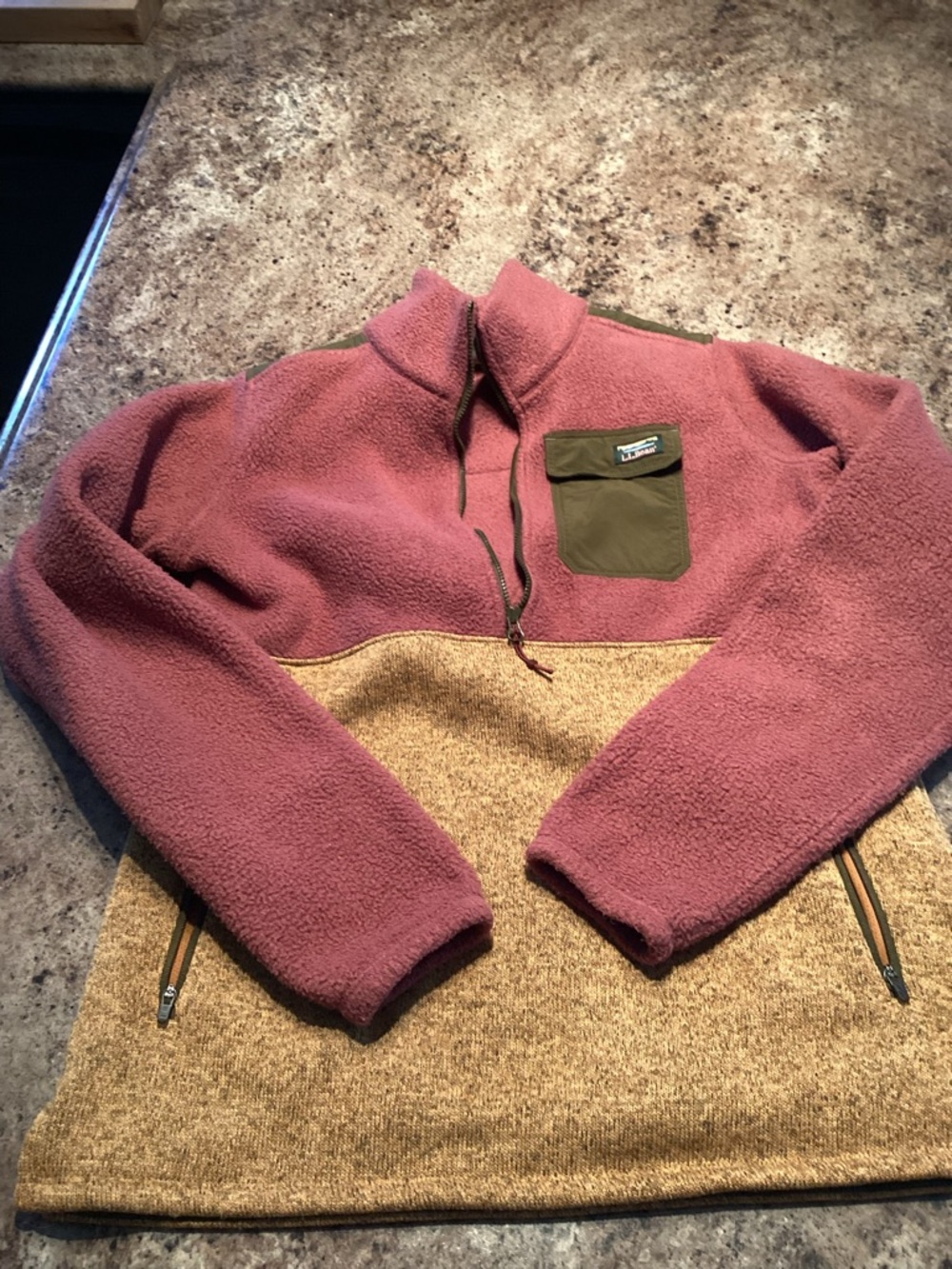 L.L. Bean Plush Fleece Jacket in Dusty Rose